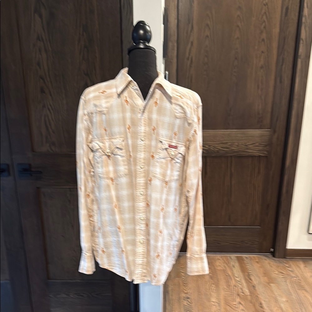 Lucky Brand Cream Casual Button Down Shirt